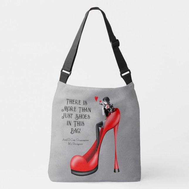 Custom Slogan Fashionable Lady in Stiletto Crossbody Bag (Front)
