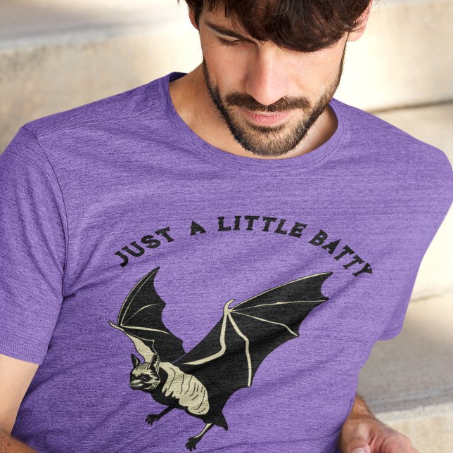 Custom Slogan Retro Halloween Bat Graphic Tri-Blend Shirt (Creator Uploaded)