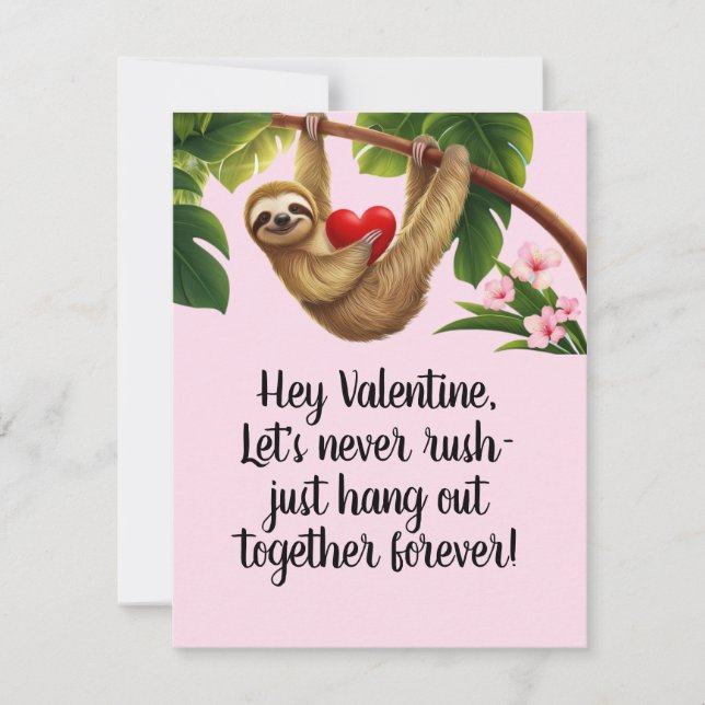 Custom Sloth Funny Hang out together forever  Holiday Card (Front)