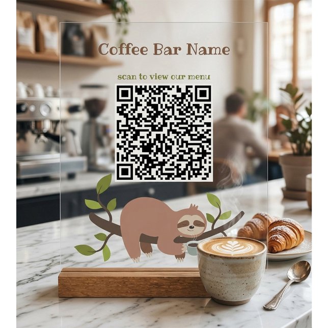 Custom Sloth QR Code Pedestal Sign (Creator Uploaded)