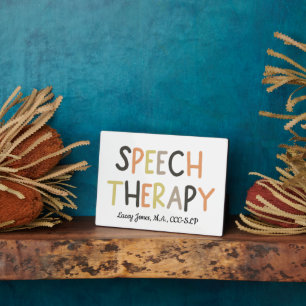 Custom SLP Office Decor; Tabletop plaque