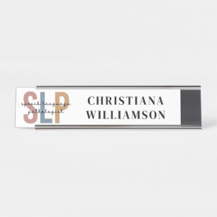 Custom SLP Speech Language Pathologist Desk Name Plate