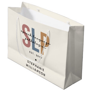 Custom SLP Speech Language Pathologist Large Gift Bag