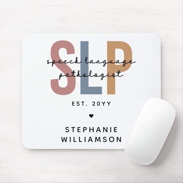 Custom SLP Speech Language Pathologist Mouse Pad (With Mouse)