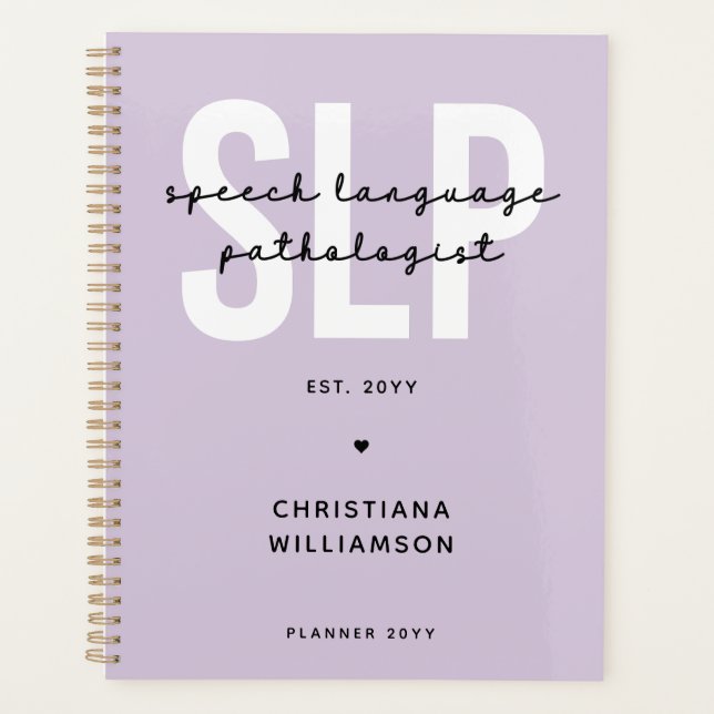 Custom SLP Speech Language Pathologist  Planner (Front)
