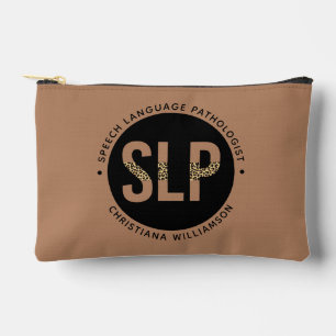 Custom SLP Speech Pathologist Leopard Print Gifts Accessory Pouch