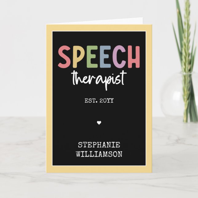 Custom SLP Speech Pathologist Speech Therapist Card (Front)