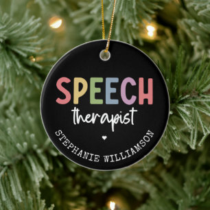 Custom SLP Speech Pathologist Speech Therapist Ceramic Tree Decoration