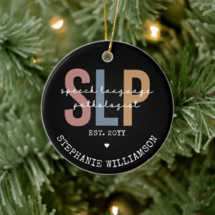 Custom SLP Speech Pathologist Speech Therapist Ceramic Tree Decoration