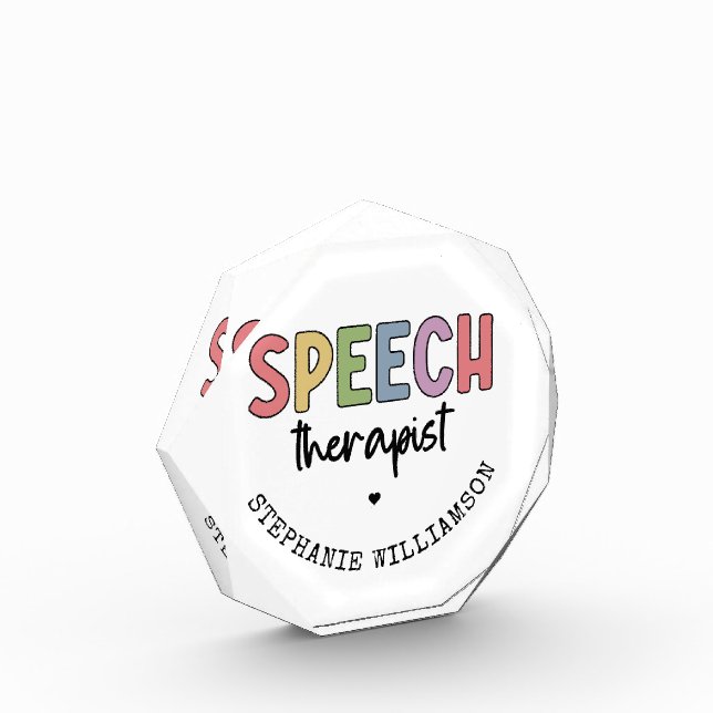 Custom SLP Speech Pathologist Speech Therapist Photo Block (Left)