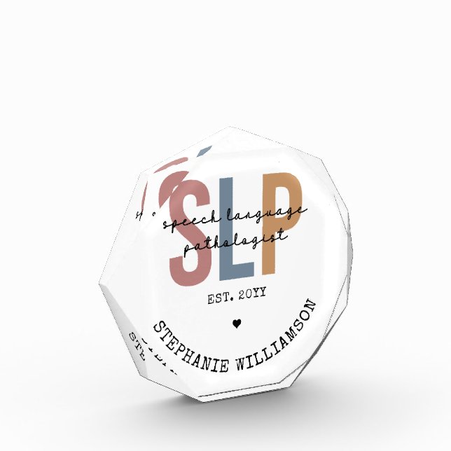 Custom SLP Speech Pathologist Speech Therapist Photo Block (Left)