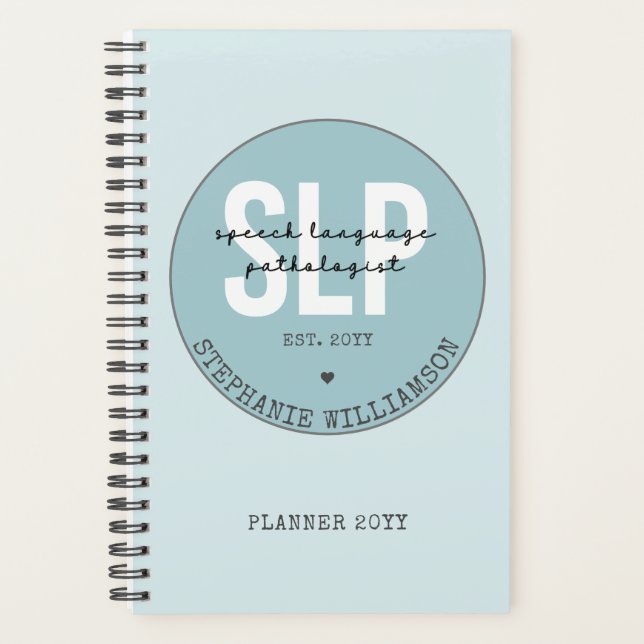 Custom SLP Speech Pathologist Speech Therapist Planner (Front)