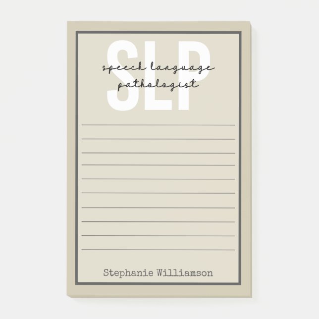 Custom SLP Speech Pathologist Speech Therapist Post-it Notes (Front)