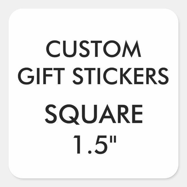 Custom SMALL 1.5" SQUARE Gift Stickers Template (Front)