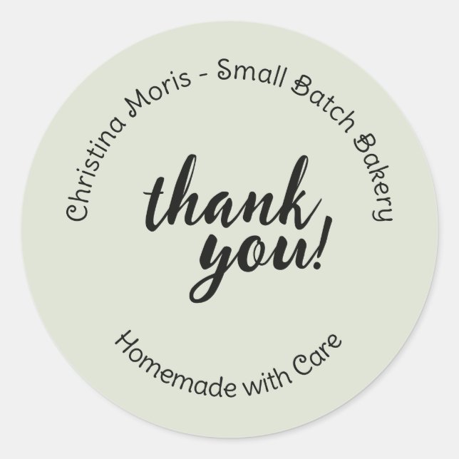 Custom Small Batch Bakery Homemade Round Sticker (Front)