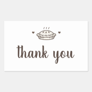Custom Small Batch Bakery Pie Thank You Rectangular Sticker