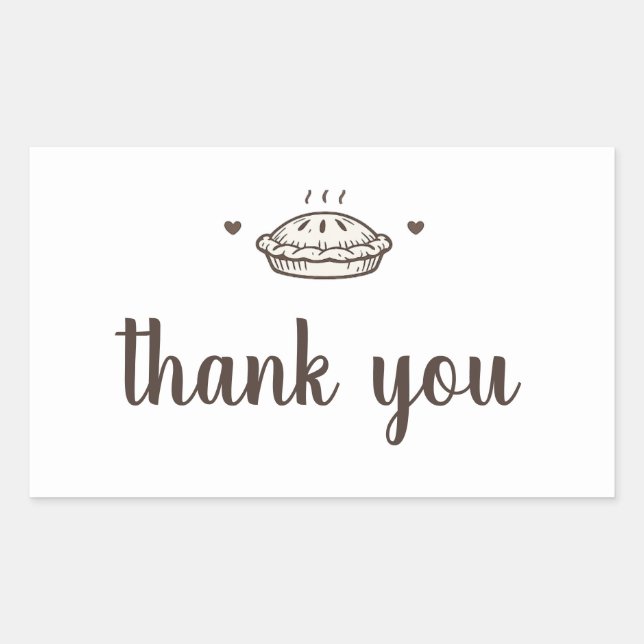 Custom Small Batch Bakery Pie Thank You Rectangular Sticker (Front)