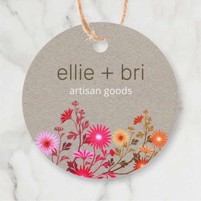 Custom Small Business Boho Floral  Hang Tag (Back)