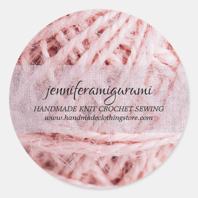 Custom Small Business Knit Supplies Classic Round Sticker (Front)