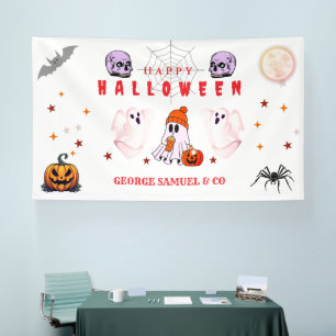 Custom Small Business Logo Halloween Party Banner