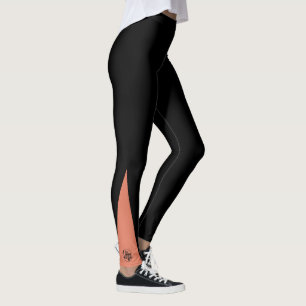 Custom Small Business Logo Orange & Black Leggings