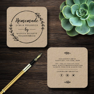 Custom Small Business Supplies Homemade/ Handmade Square Business Card