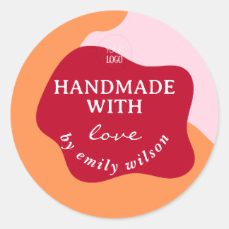 Custom Small Business Supplies Packaging Modern Classic Round Sticker