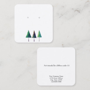 Custom Small Christmas Tree Earring Display Cards