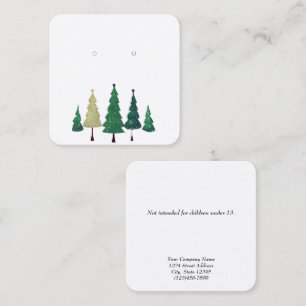 Custom Small Christmas Tree Earring Display Cards