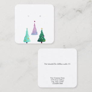 Custom Small Christmas Tree Earring Display Cards