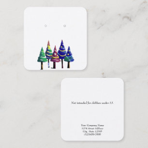 Custom Small Christmas Tree Earring Display Cards