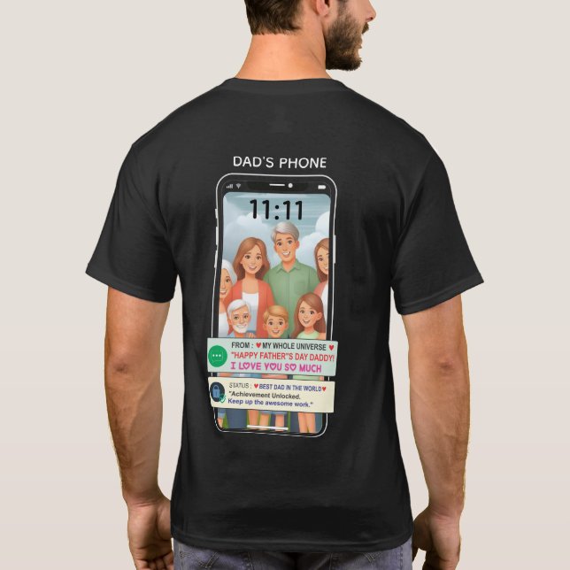 Custom Smartphone Father's Day T-Shirt (Back)