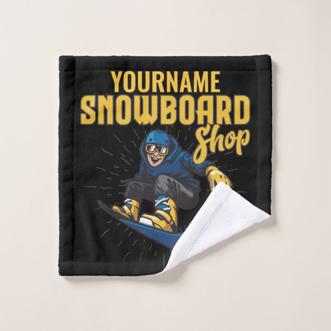 Custom Snow Boarder Snowboarding Shop Big Air  Bath Towel Set (Wash Cloth)
