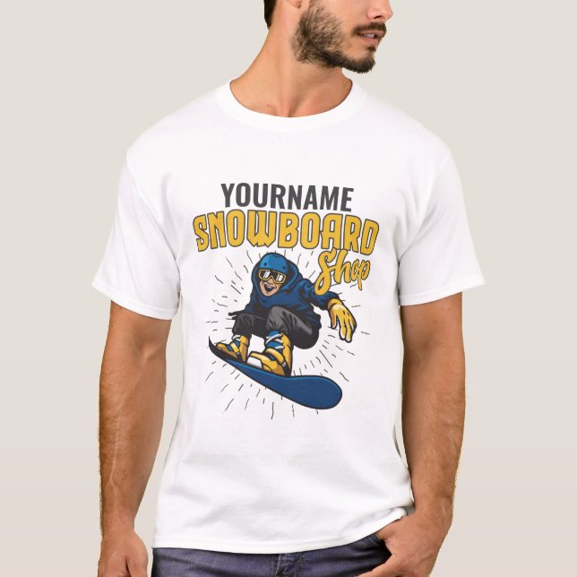Custom Snow Boarder Snowboarding Shop Big Air  T-Shirt (Front)