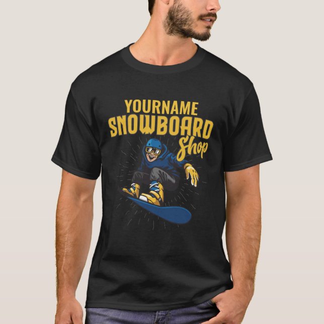 Custom Snow Boarder Snowboarding Shop Big Air T-Shirt (Front)