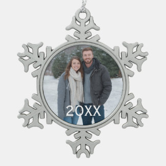 Custom Snowflake Photo Ornament 20XX Personalised