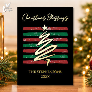 Custom Snowflake Stripe Christmas Blessings Family