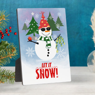 Custom Snowflakes Fun Party Snowman Christmas Plaque