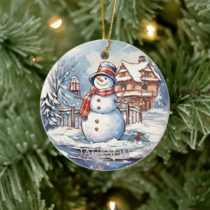 Custom Snowman Christmas Ornament