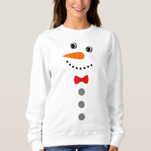 Custom Snowman Red Bowtie Black Buffalo Buttons  Sweatshirt