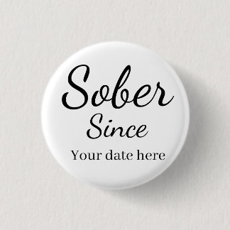 Custom “Sober Since” Keychain - Sobriety Date 3 Cm Round Badge