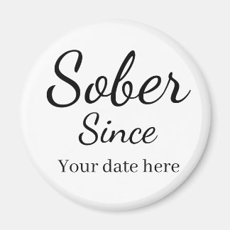 Custom “Sober Since” Keychain - Sobriety Date Magnet
