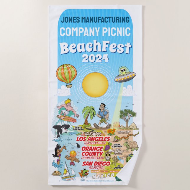 Custom SoCal Beach Towel (Front)