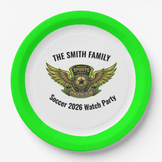 Custom Soccer 2026 Watch Party Paper Plate