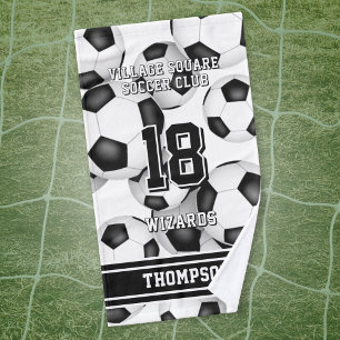 Custom soccer athlete and team name  hand towel