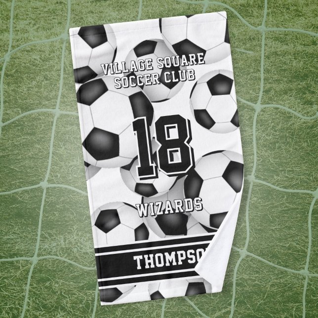 Custom soccer athlete and team name  hand towel (Creator Uploaded)