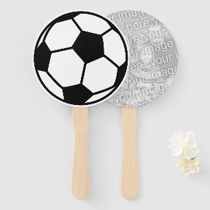 Custom soccer ball Birthday party photo hand fan