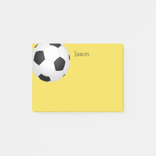 custom soccer ball post it note to personalise