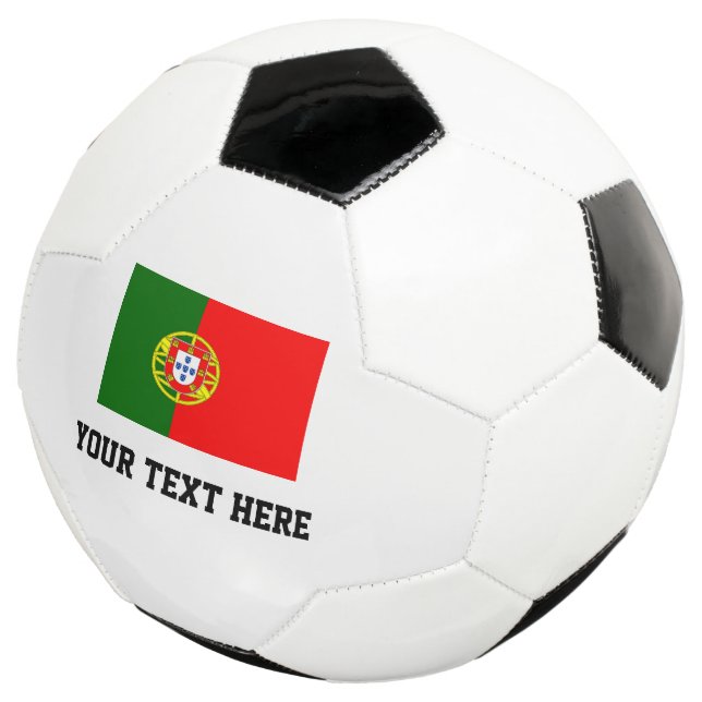 Custom soccer ball with flag of Portugal (Three Quarter)