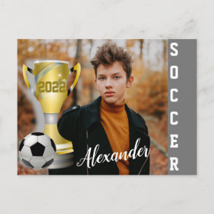Custom Soccer Champion Photo Gift for Boys Postcard